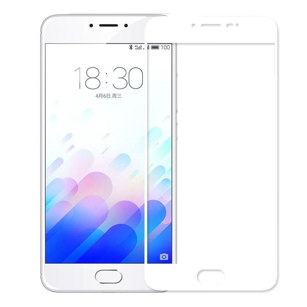 Захисне скло Full Glue для Meizu M5 Note з білою рамкою-0
